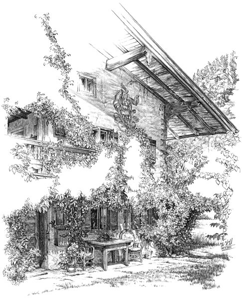 Prien a. Ch.: Der Hof der ehemaligen Aumühle im  Eichental