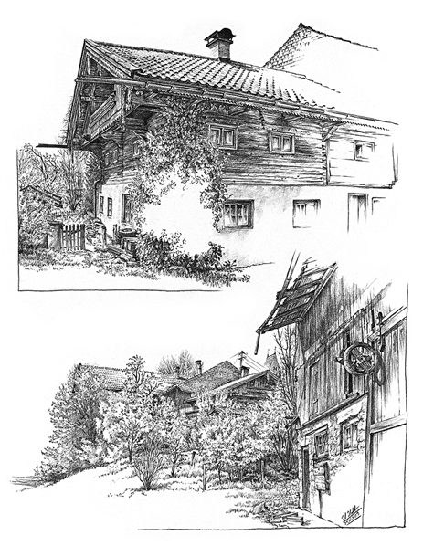 Dettendorf bei Ostermünchen: Der Berndlhof in zwei Ansichten