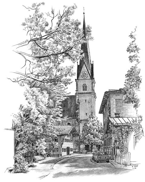 Prien a. Ch.: Der Kirchturm von Mariä Himmelfahrt