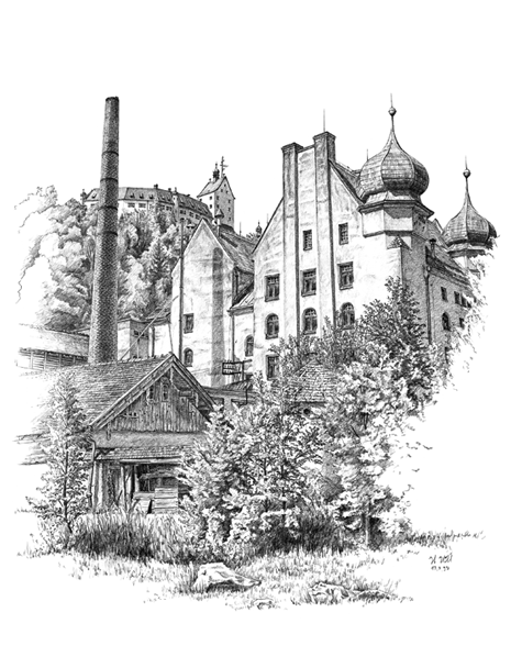 Die frühere Schlossbrauerei in Hohenaschaud