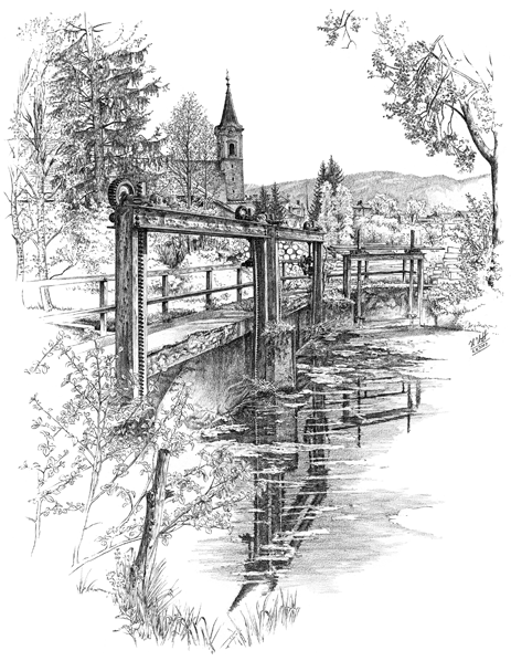 Teisendorf: Altes Stauwehr an der Sur