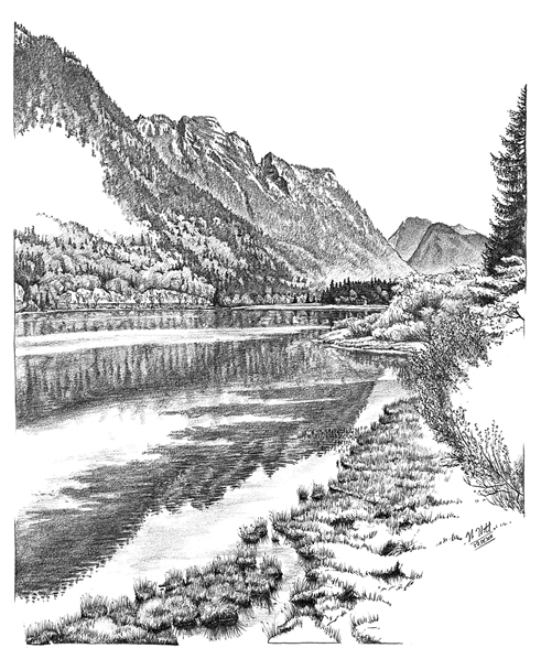 Der Weitsee im Dreiseengebiet zwischen Reit im Winkl und Ruhpolding